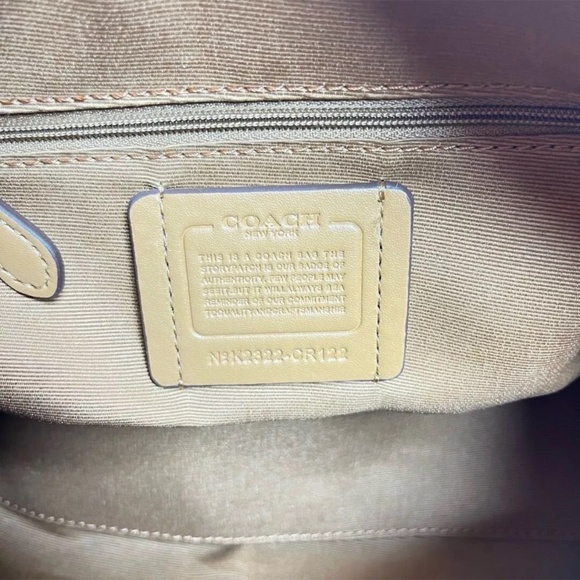 Coach Rowan Women Satchel In Signature Canvas With Stripe Light Khaki Color $495 - Picture 10 of 12